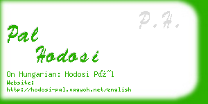 pal hodosi business card